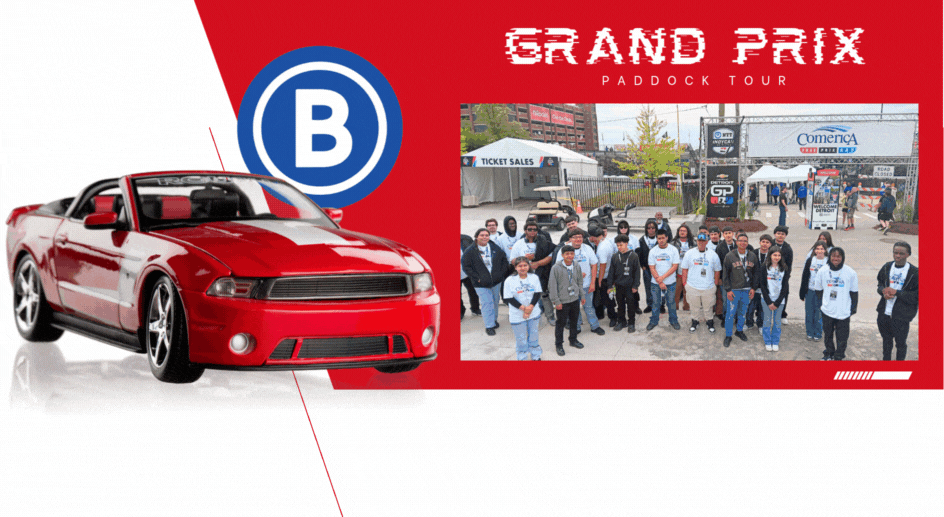  students enjoying the grand prix